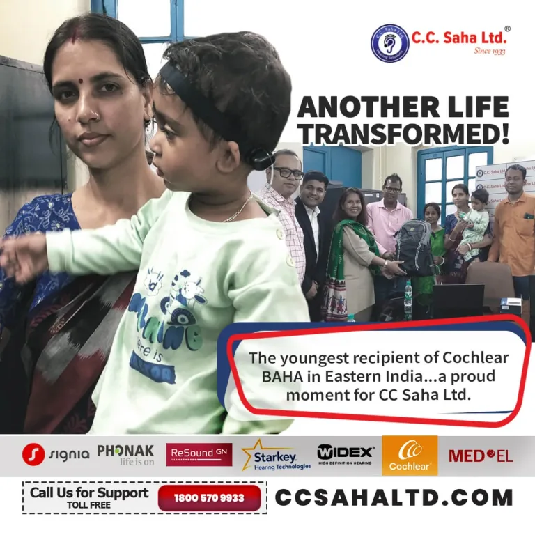 Youngest recipient of Cochlear BAHA at CC Saha Ltd.