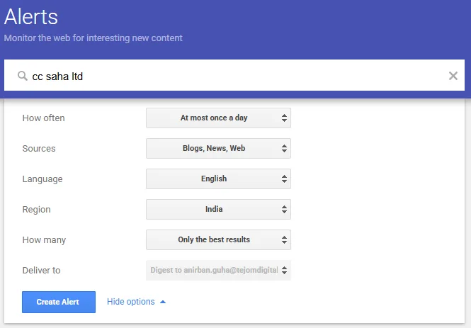 track your competiton using google alert - Screenshot 3