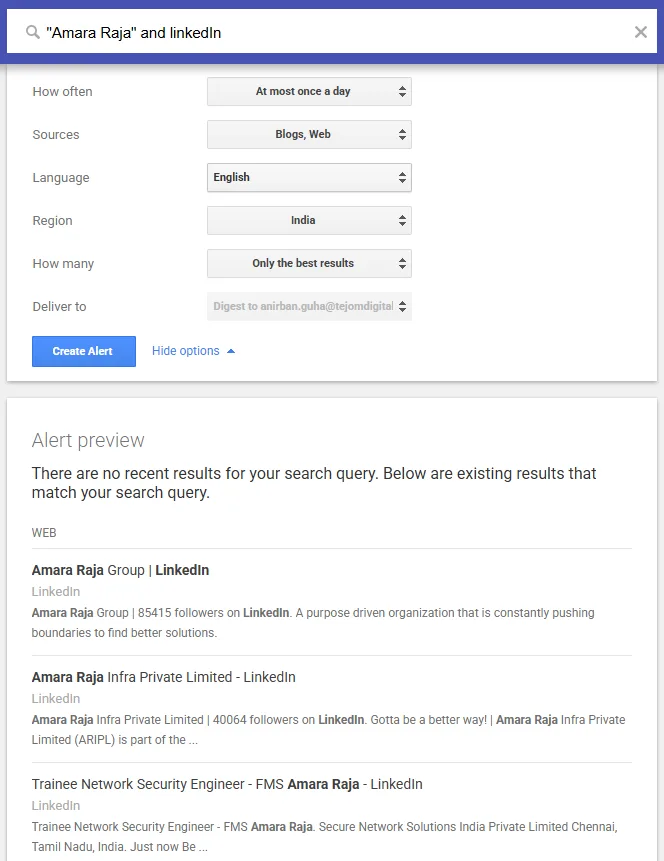 track your competiton using google alert - Screenshot 4 - Social Media News