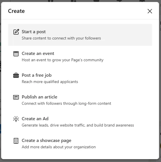 Creating LinkedIn Poll 1