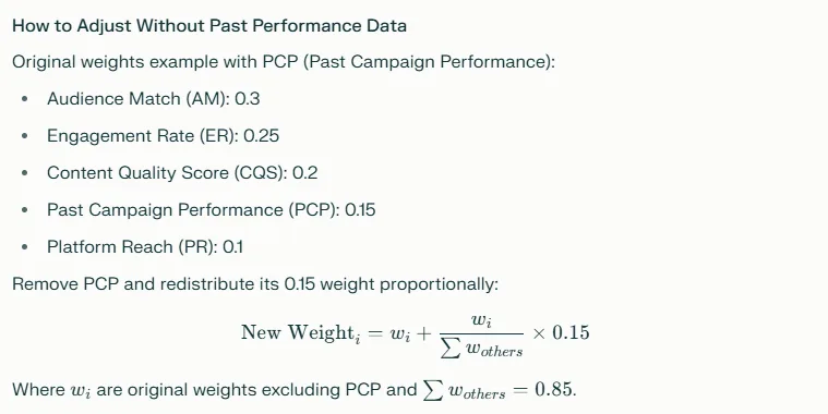 How to Adjust Without Past Performance Data